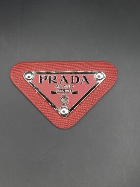 Maroon Prada Triangle Patch/Croc Charm